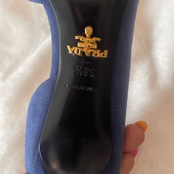 Sophisticated Prada  suede and shiny stilettos pointy toe85M - Picture 6 of 11